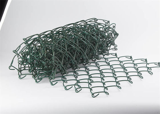 Green Vinyl Coated Chain Link Fence Corrosion Resistant For Playground