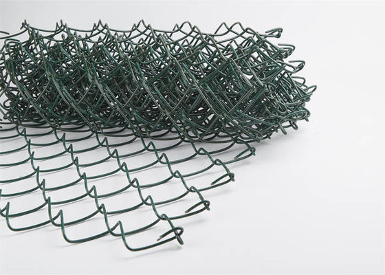 Green PVC Coated Chain Link Fence Waterproof Sports Fields Fencing