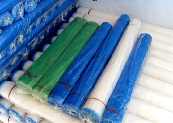 Blue Plastic Window Screen Mesh Roll , Anti Insect Window Screen Net