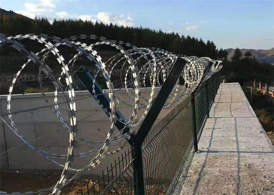 Double Coil Concertina Razor Wire Single / Double Spiral Barbed Wire